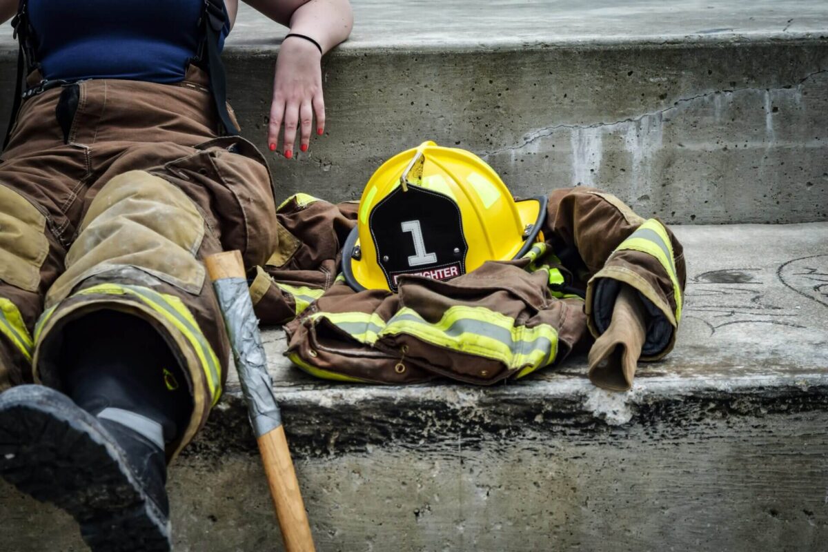 Firewoman fullfiling her purpose.