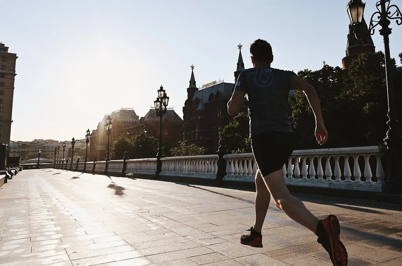 Man running and pursuing his life goals.