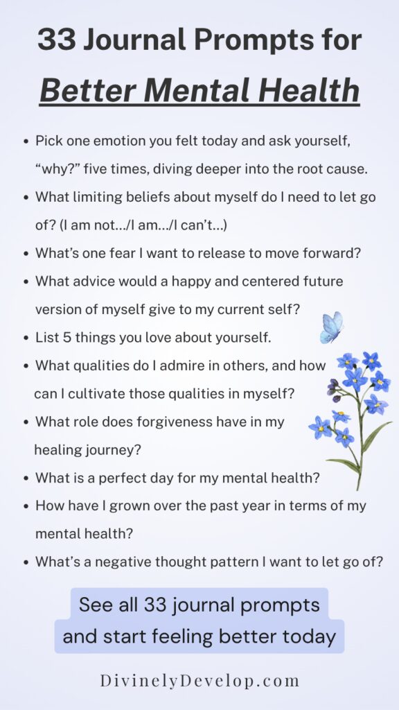 33 Mental Health Journal Prompts to Feel Better.