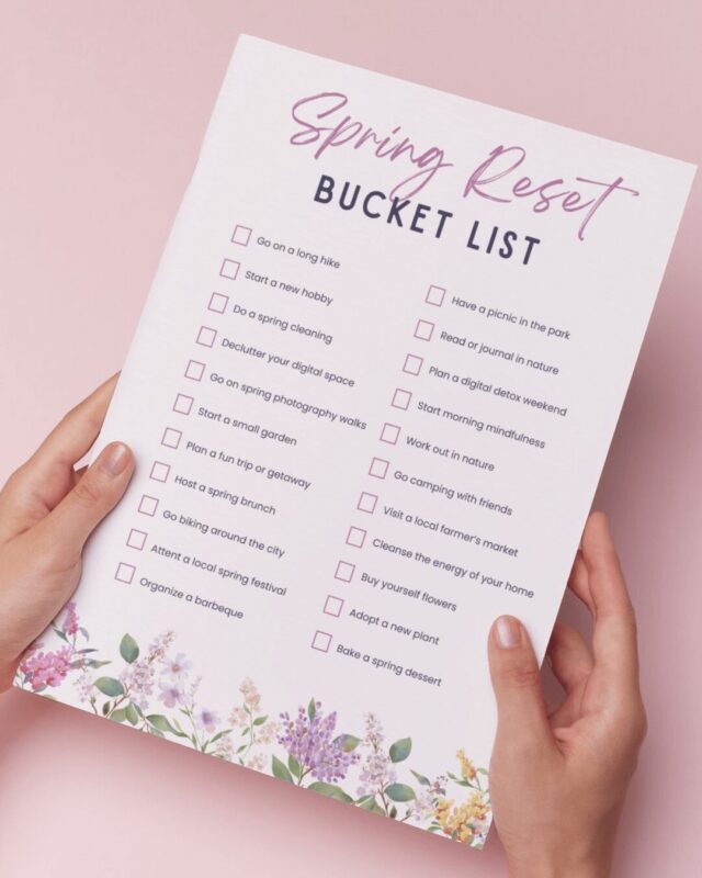 Spring Reset Bucket List Printable Preview