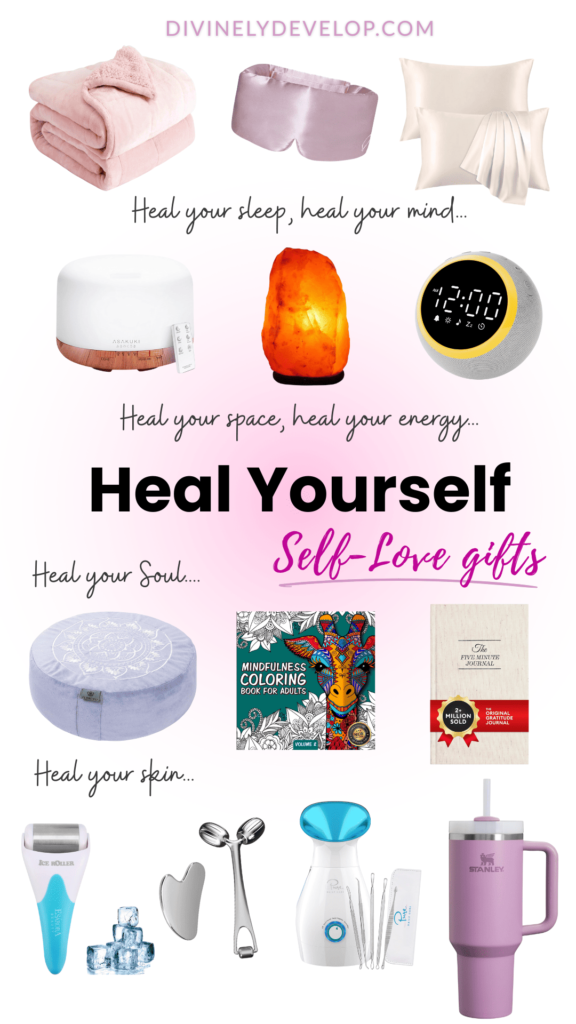 Self-love gifts ideas layout.