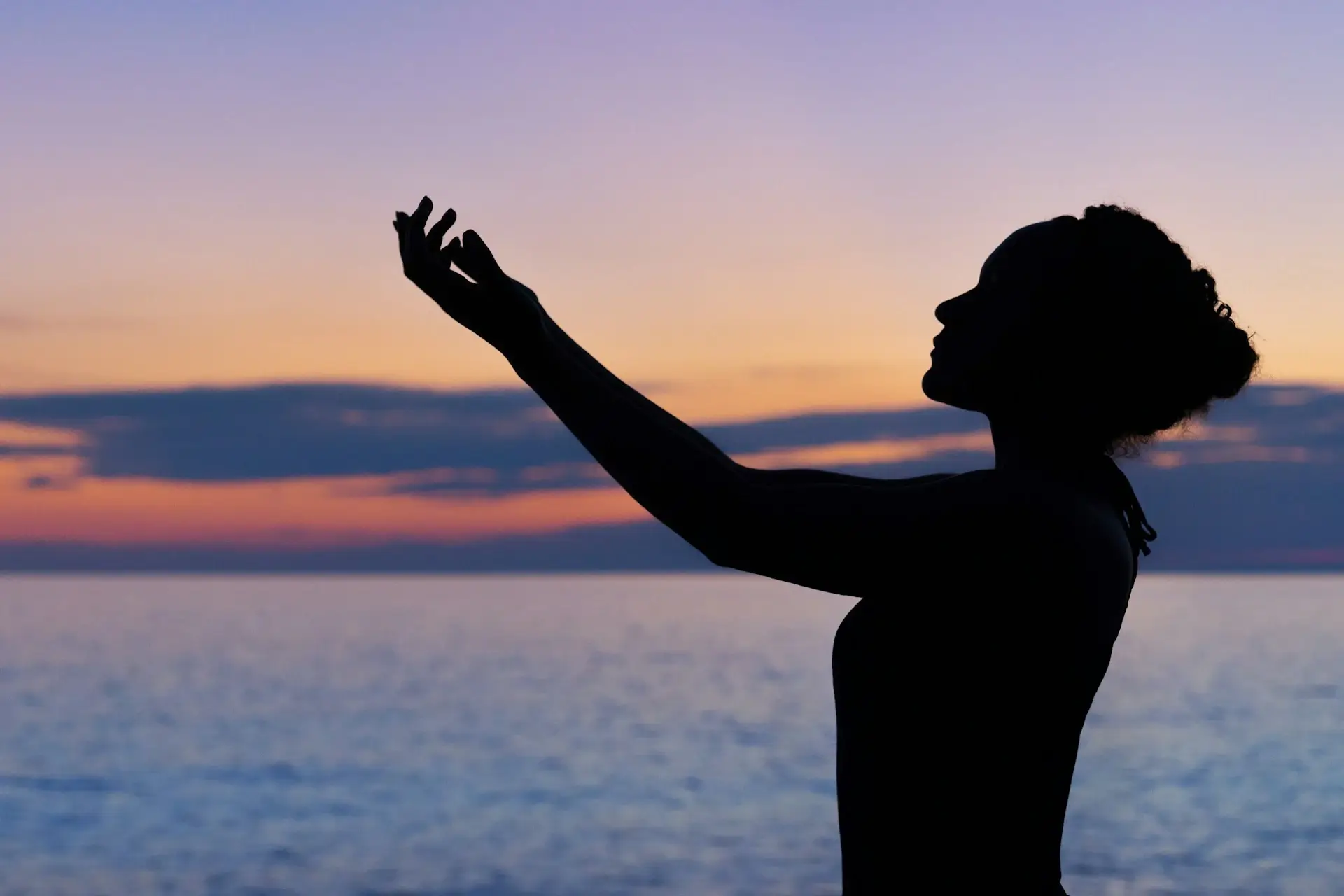 Woman aligning with her higher self.