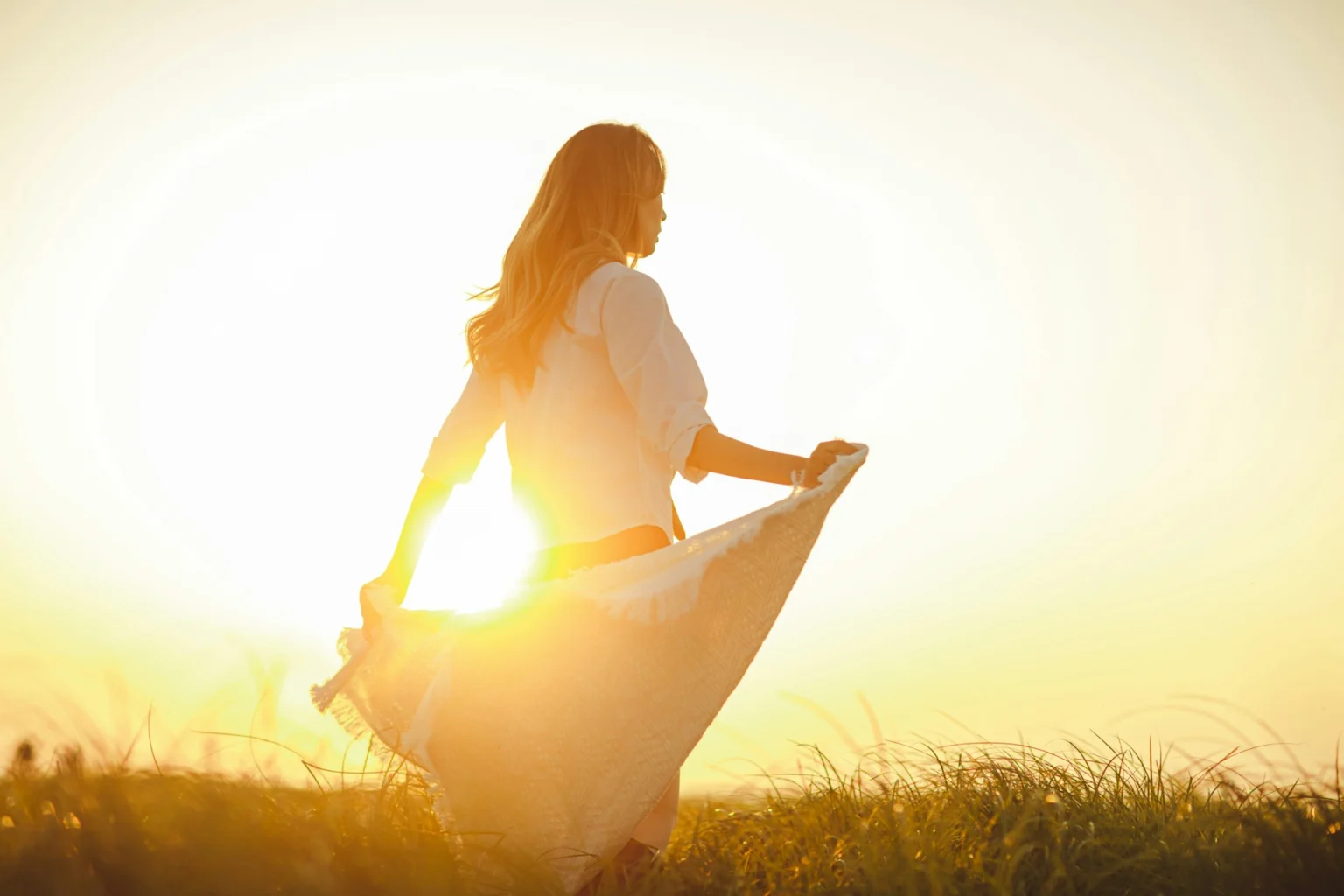 Woman embodying divine feminine energy.