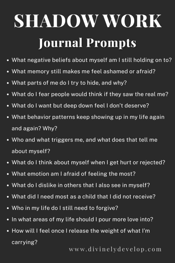 Shadow work journal prompts.