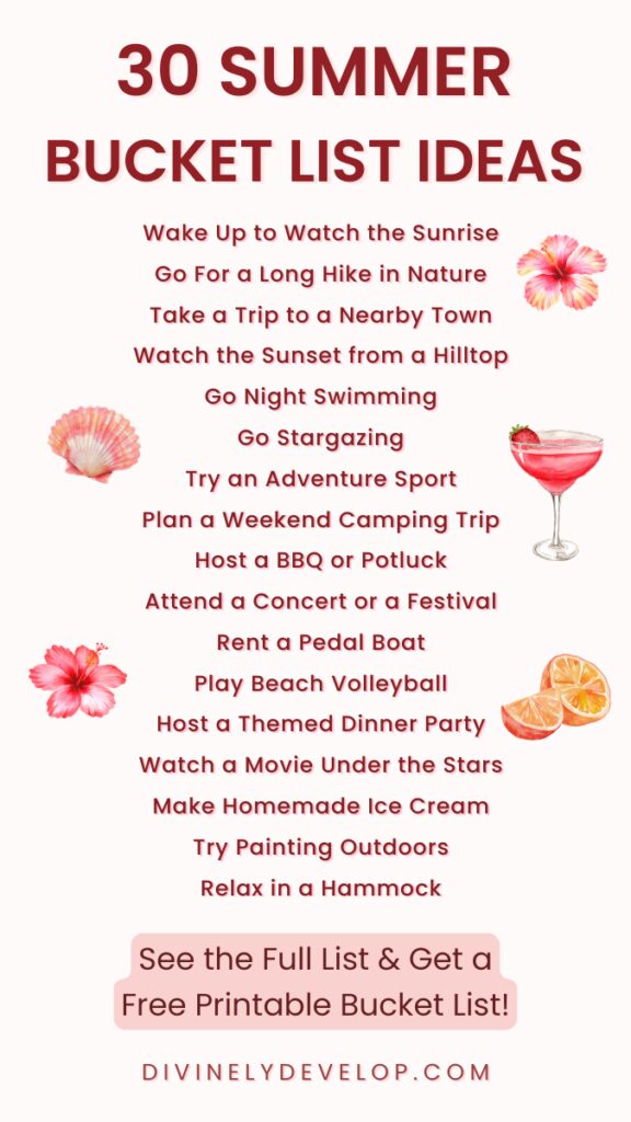 Summer bucket list: Best things to do in the summer.