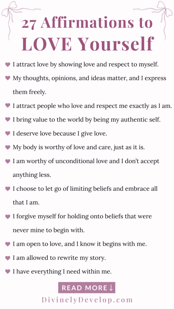 Self-love affirmations.