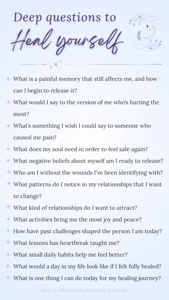 Journal prompts for healing.