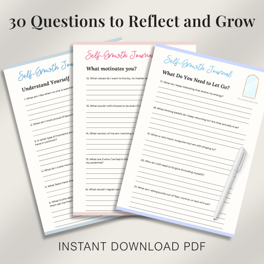 Self-growth journal pages.