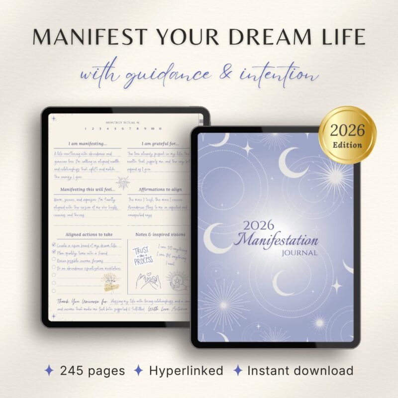 Moon manifestation journal by Divinley Develop, one of the best manifestation journals.