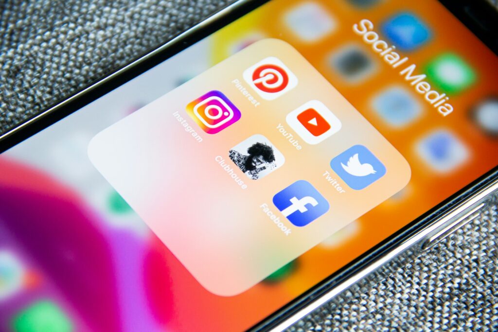 A smartphone with social media apps showing as the main culprit to phone addiction.